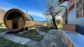 Hof Hauenfluh, Wasen, Sauna Aussenansicht